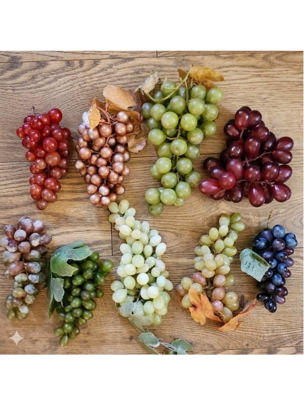 Lot of 9 Vintage Artificial Grapes Rubber Plastic Faux Fruit MCM Retro Decor